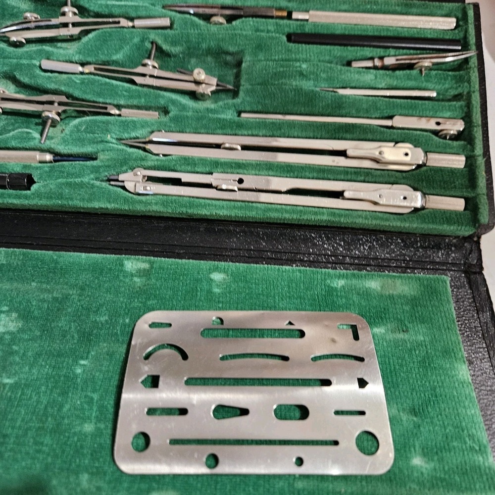 Chicago Technical College Vintage Drafting Compass & Divider Set in Case